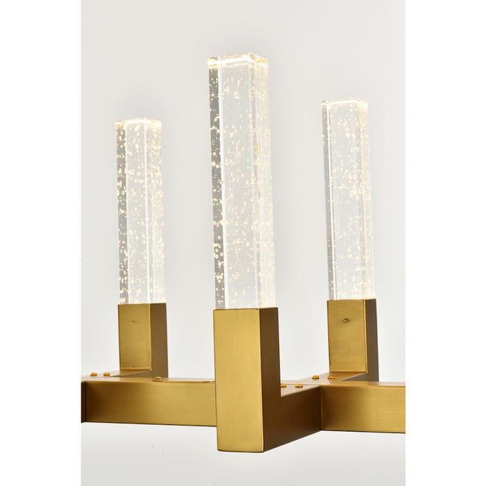 Elegant Lighting Noemi 10 Light 48" LED Pendant, Satin Gold/Clear