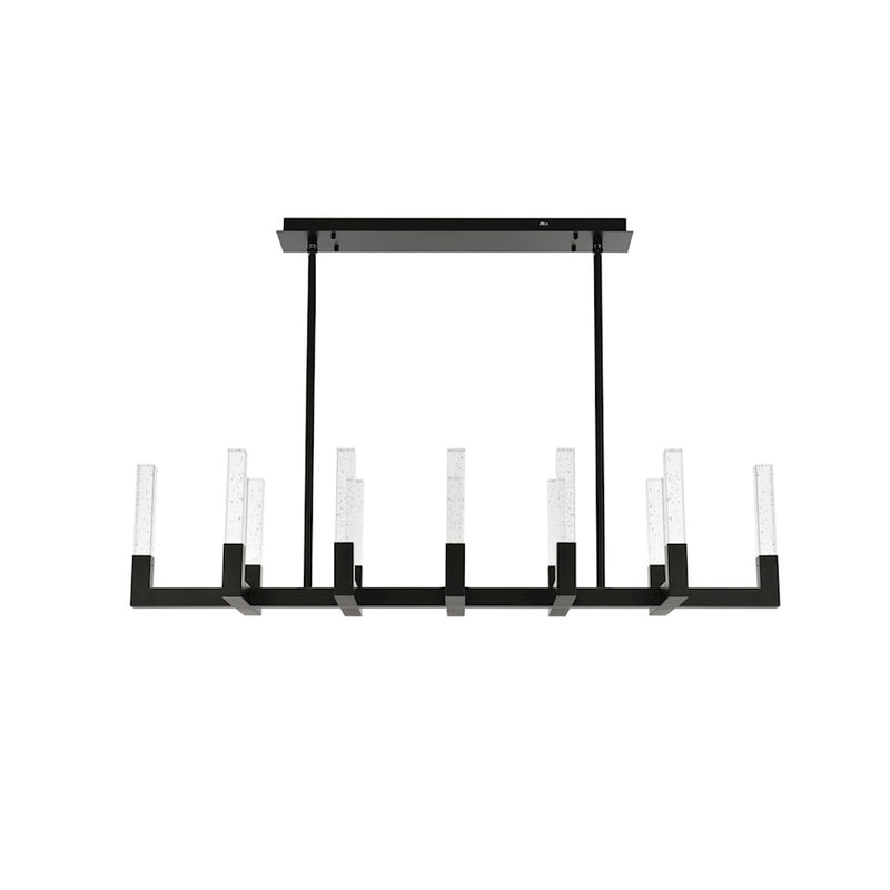 Elegant Lighting Noemi 12 Light 54" LED Pendant, Black/Clear