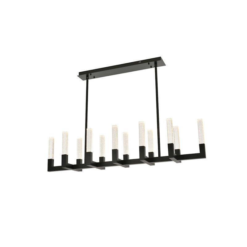 Elegant Lighting Noemi 12 Light 54" LED Pendant, Black/Clear