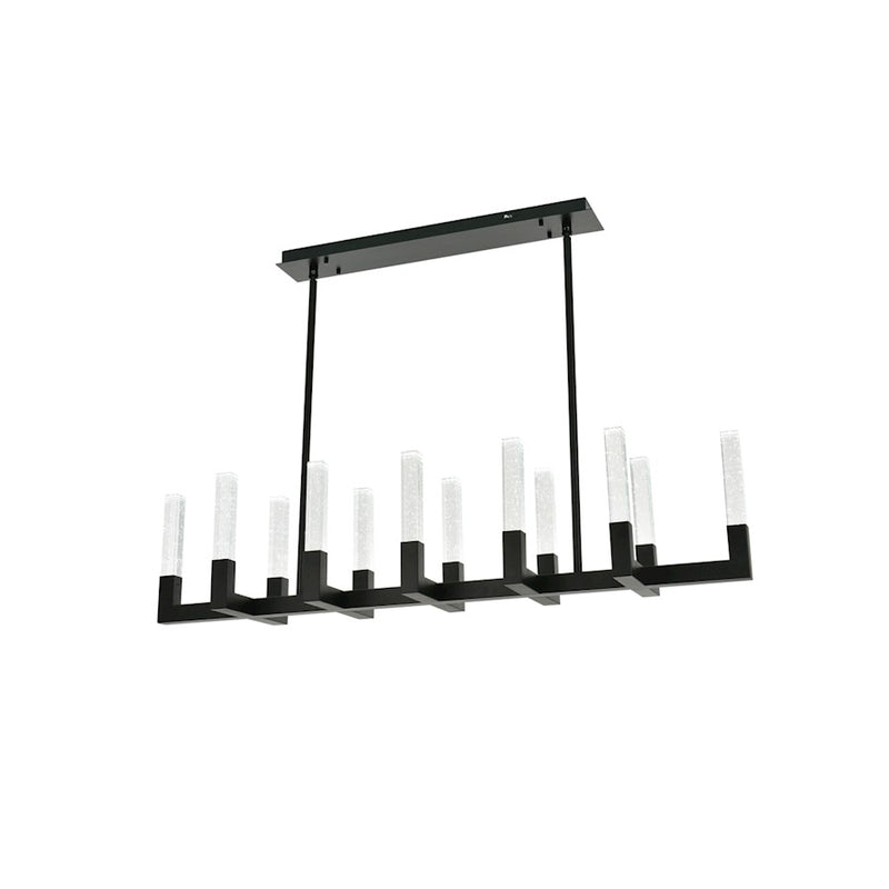 Elegant Lighting Noemi 12 Light 54" LED Pendant, Black/Clear