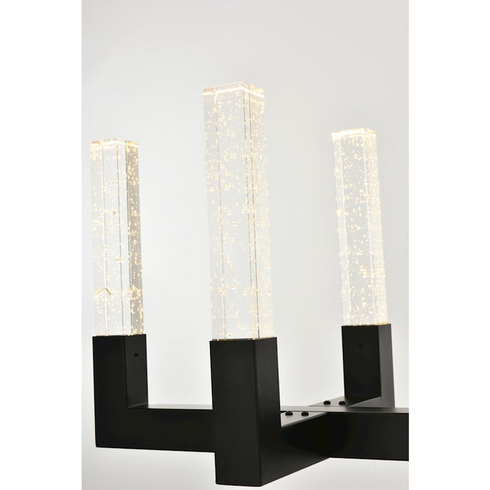 Elegant Lighting Noemi 12 Light 54" LED Pendant, Black/Clear