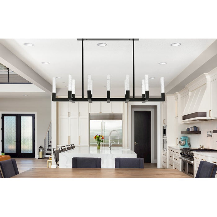 Elegant Lighting Noemi 12 Light 54" LED Pendant, Black/Clear