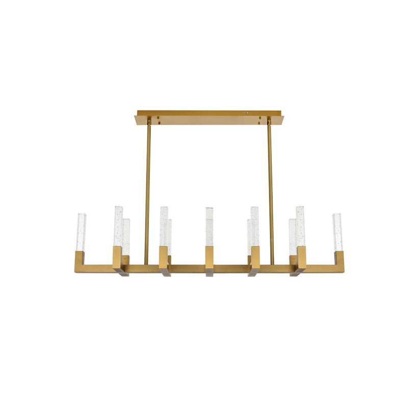 Elegant Lighting Noemi 12 Light 54" LED Pendant, Satin Gold/Clear
