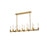 Elegant Lighting Noemi 12 Light 54" LED Pendant, Satin Gold/Clear