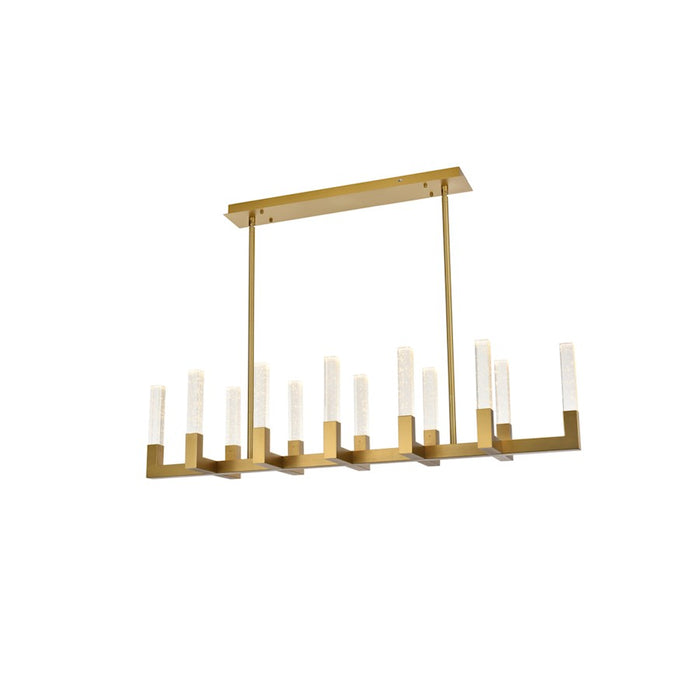 Elegant Lighting Noemi 12 Light 54" LED Pendant, Satin Gold/Clear