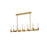 Elegant Lighting Noemi 12 Light 54" LED Pendant, Satin Gold/Clear