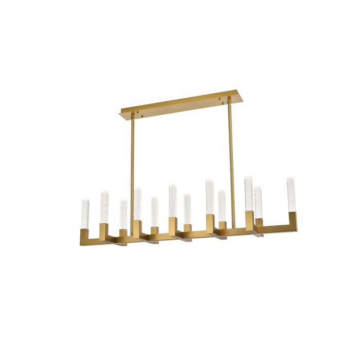 Elegant Lighting Noemi 12 Light 54" LED Pendant, Satin Gold/Clear
