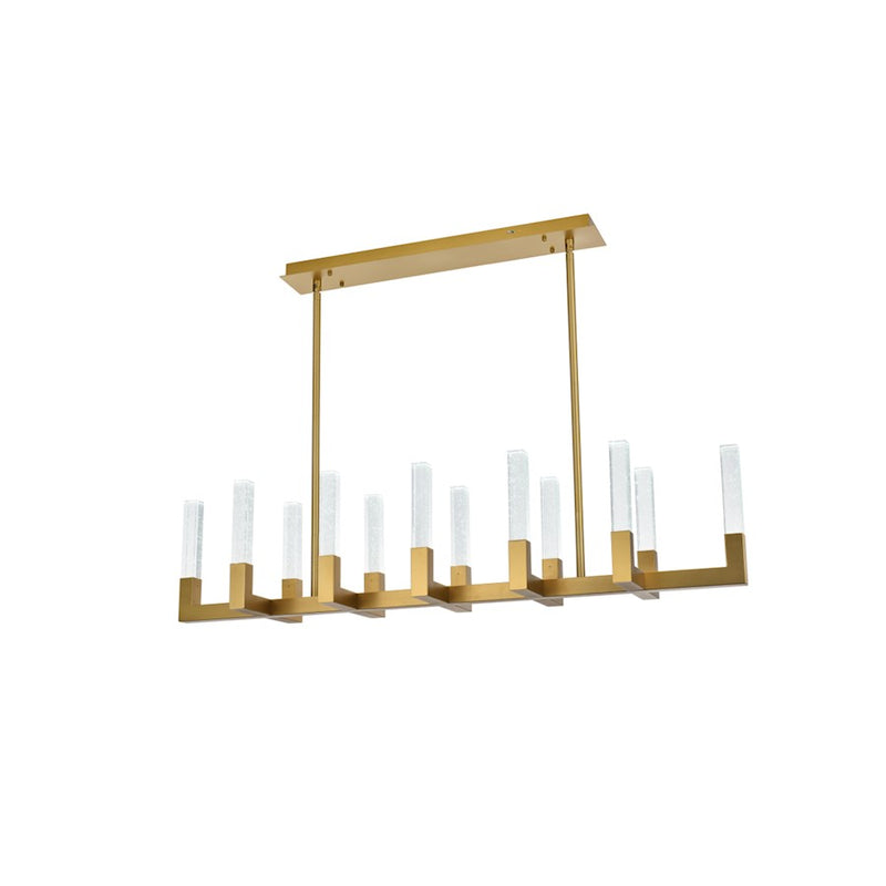 Elegant Lighting Noemi 12 Light 54" LED Pendant, Satin Gold/Clear