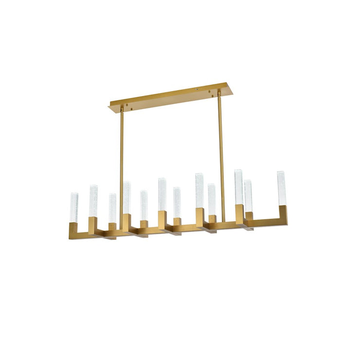 Elegant Lighting Noemi 12 Light 54" LED Pendant, Satin Gold/Clear