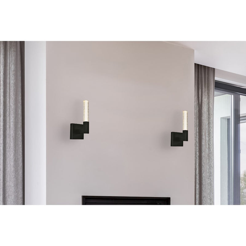 Elegant Lighting Noemi 1 Light 6" LED Wall Sconce, Black/Clear