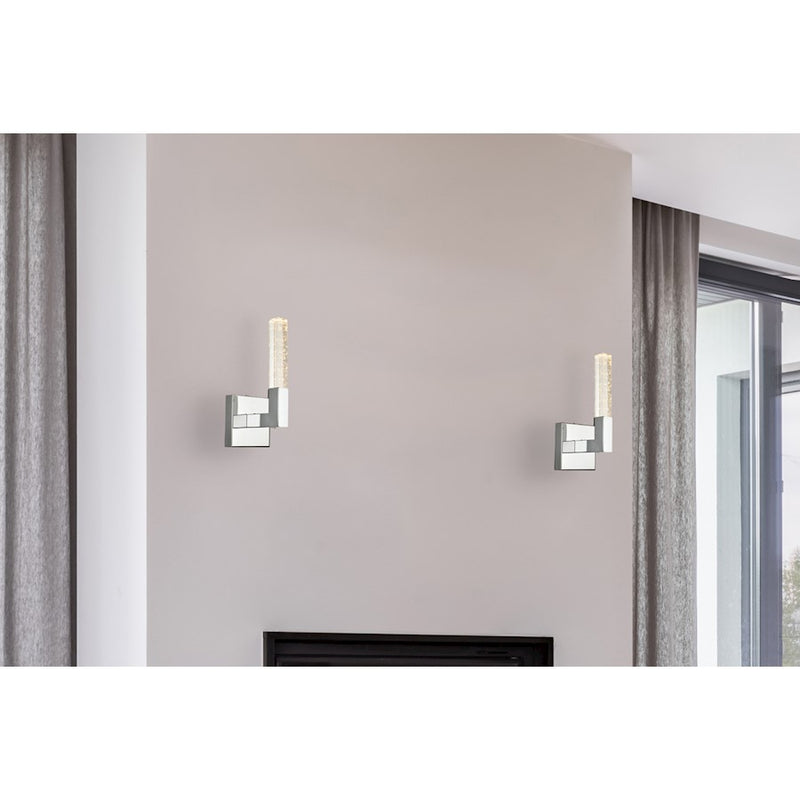 Elegant Lighting Noemi 1 Light 6" LED Wall Sconce, Chrome/Clear