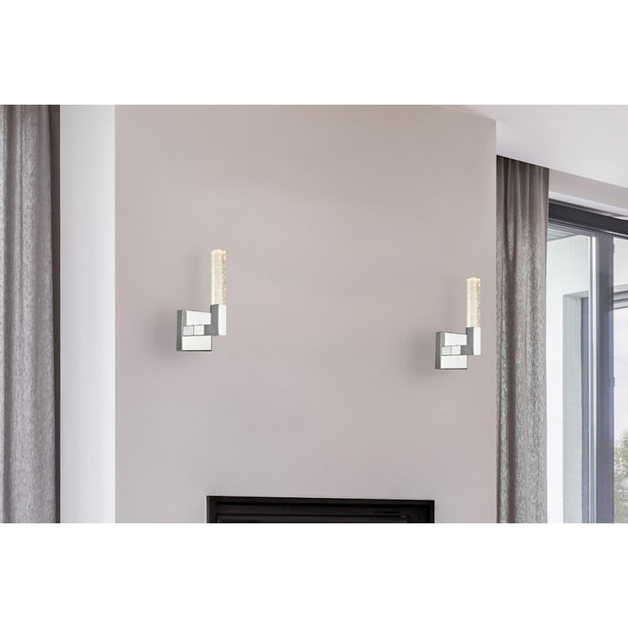 Elegant Lighting Noemi 1 Light 6" LED Wall Sconce, Chrome/Clear