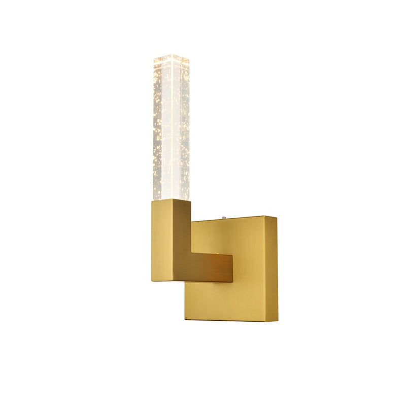 Elegant Lighting Noemi 1 Light 6" LED Wall Sconce, Satin Gold/Clear
