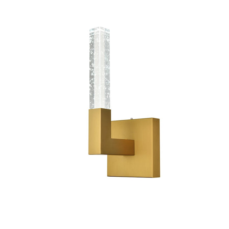 Elegant Lighting Noemi 1 Light 6" LED Wall Sconce, Satin Gold/Clear