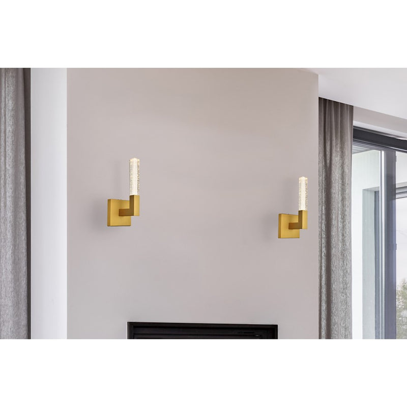 Elegant Lighting Noemi 1 Light 6" LED Wall Sconce, Satin Gold/Clear