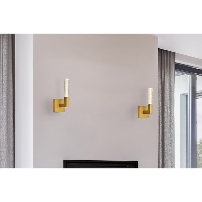 Elegant Lighting Noemi 1 Light 6" LED Wall Sconce, Satin Gold/Clear