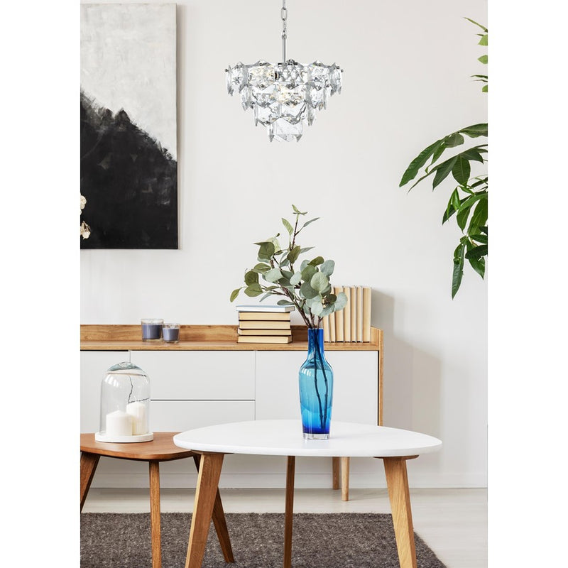 Elegant Lighting Adaline 6 Light 16" Chandelier, Chrome/Clear