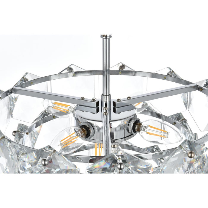 Elegant Lighting Adaline 6 Light 16" Chandelier, Chrome/Clear