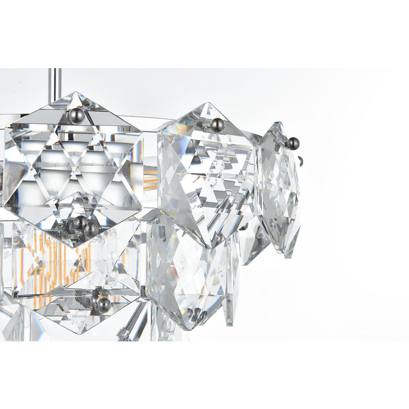 Elegant Lighting Adaline 6 Light 16" Chandelier, Chrome/Clear