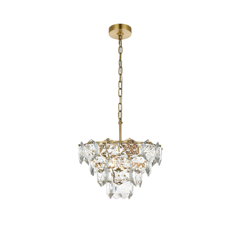 Elegant Lighting Adaline 6 Light 16" Chandelier, Satin Gold/Clear