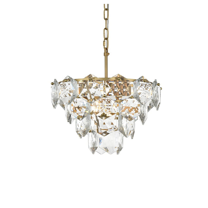 Elegant Lighting Adaline 6 Light 16" Chandelier, Satin Gold/Clear