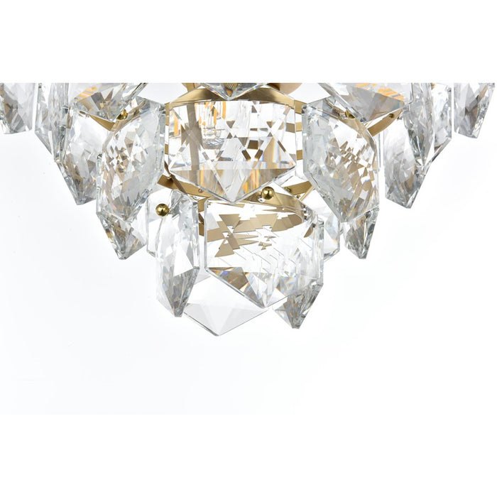 Elegant Lighting Adaline 6 Light 16" Chandelier, Satin Gold/Clear