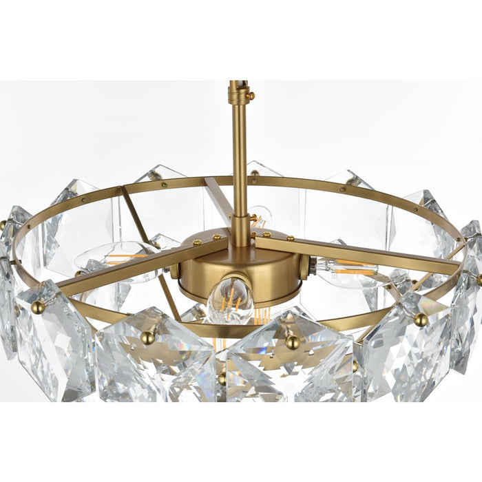 Elegant Lighting Adaline 6 Light 16" Chandelier, Satin Gold/Clear