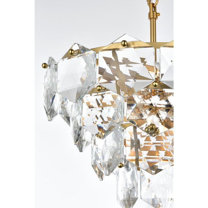 Elegant Lighting Adaline 6 Light 16" Chandelier, Satin Gold/Clear