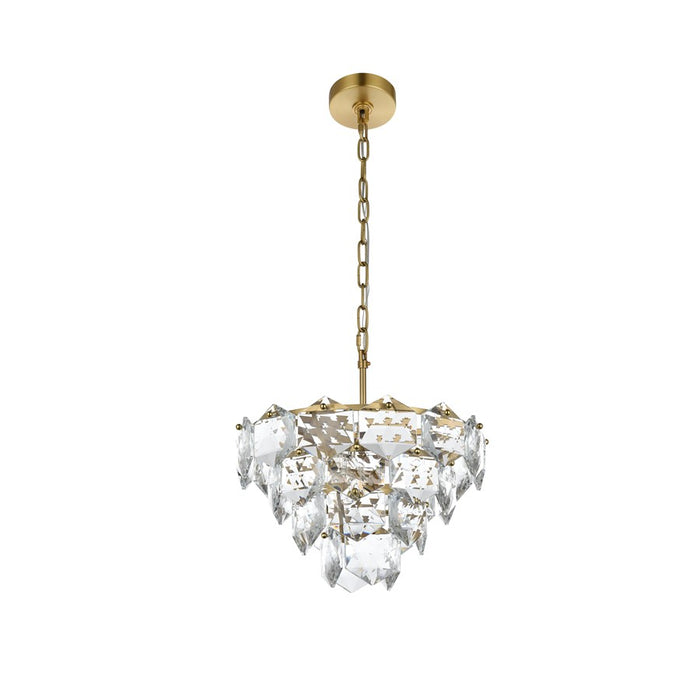 Elegant Lighting Adaline 6 Light 16" Chandelier, Satin Gold/Clear