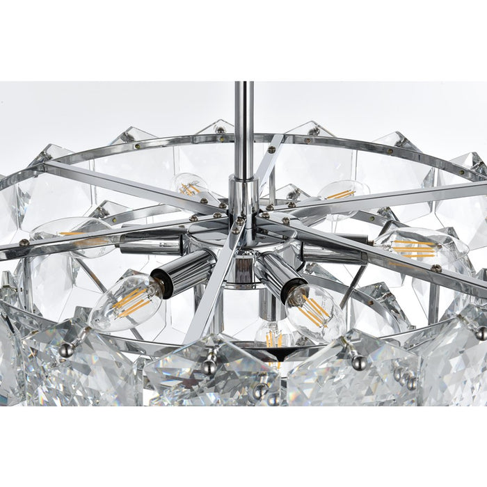 Elegant Lighting Adaline 8 Light 20" Chandelier, Chrome/Clear