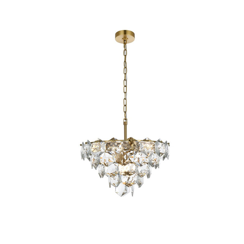 Elegant Lighting Adaline 8 Light 20" Chandelier, Satin Gold/Clear