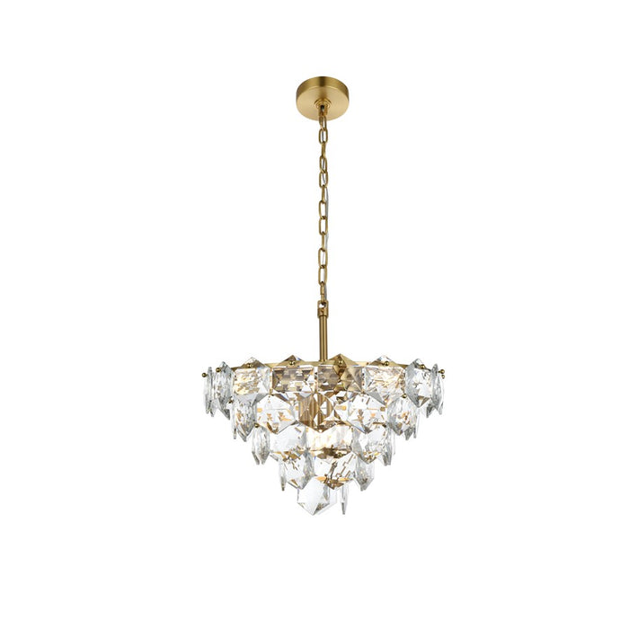 Elegant Lighting Adaline 8 Light 20" Chandelier, Satin Gold/Clear