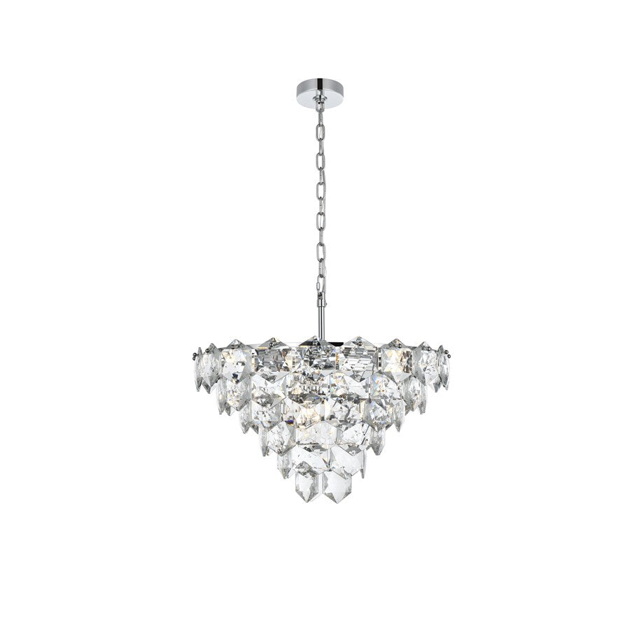 Elegant Lighting Adaline 11 Light 24" Chandelier, Chrome/Clear - 1050D24C