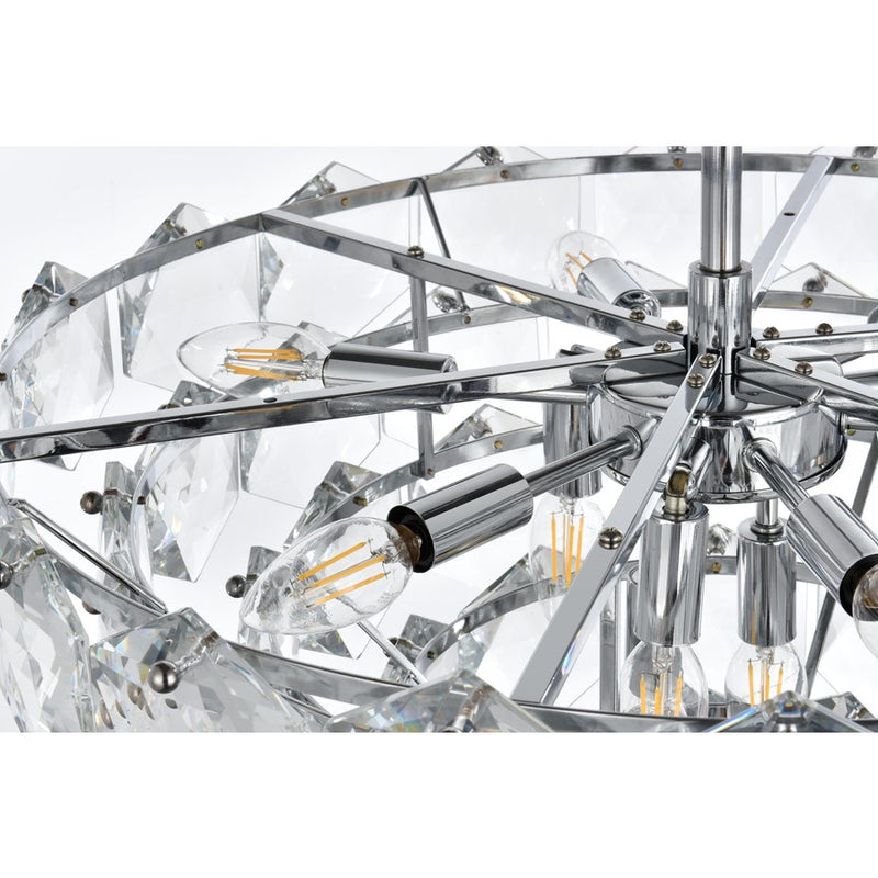 Elegant Lighting Adaline 11 Light 24" Chandelier, Chrome/Clear