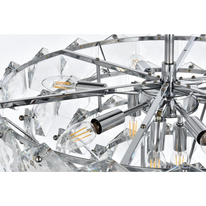 Elegant Lighting Adaline 11 Light 24" Chandelier, Chrome/Clear