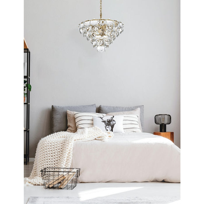 Elegant Lighting Adaline 11 Light 24" Chandelier, Satin Gold/Clear