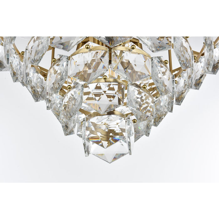 Elegant Lighting Adaline 11 Light 24" Chandelier, Satin Gold/Clear