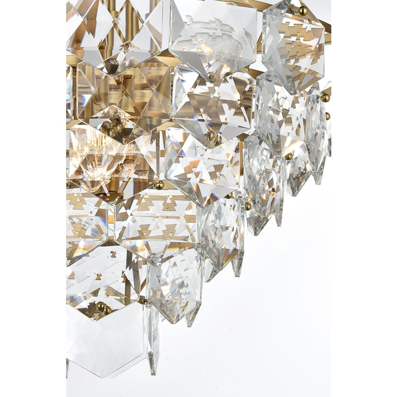 Elegant Lighting Adaline 11 Light 24" Chandelier, Satin Gold/Clear