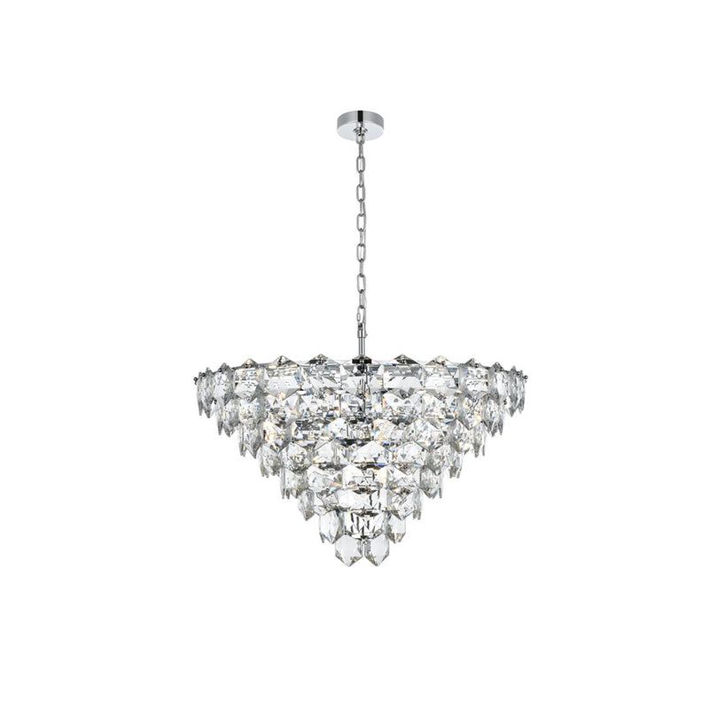 Elegant Lighting Adaline 15 Light 32" Chandelier, Chrome/Clear