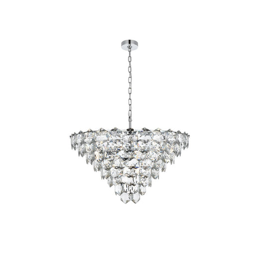 Elegant Lighting Adaline 15 Light 32" Chandelier, Chrome/Clear - 1050D32C