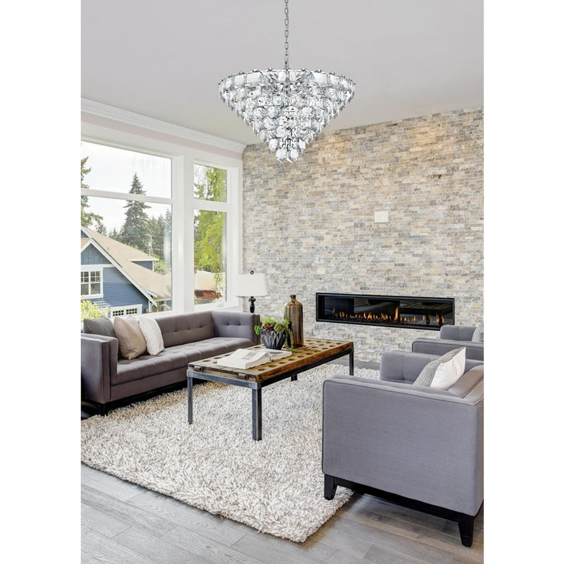 Elegant Lighting Adaline 15 Light 32" Chandelier, Chrome/Clear