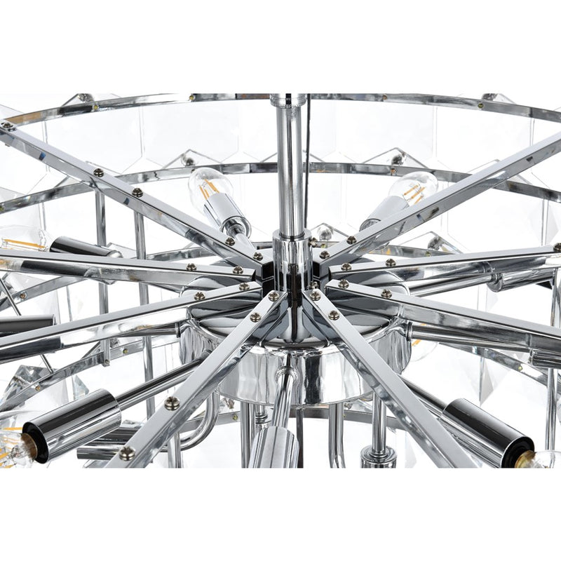 Elegant Lighting Adaline 15 Light 32" Chandelier, Chrome/Clear