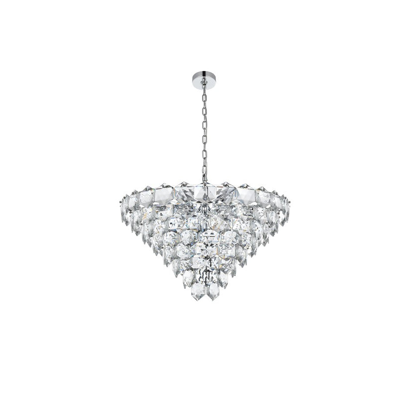 Elegant Lighting Adaline 15 Light 32" Chandelier, Chrome/Clear