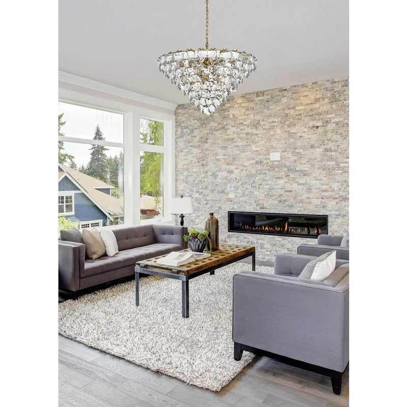 Elegant Lighting Adaline 15 Light 32" Chandelier, Satin Gold/Clear