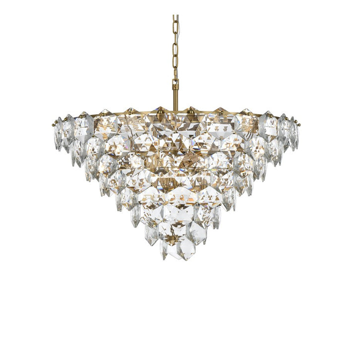 Elegant Lighting Adaline 15 Light 32" Chandelier, Satin Gold/Clear