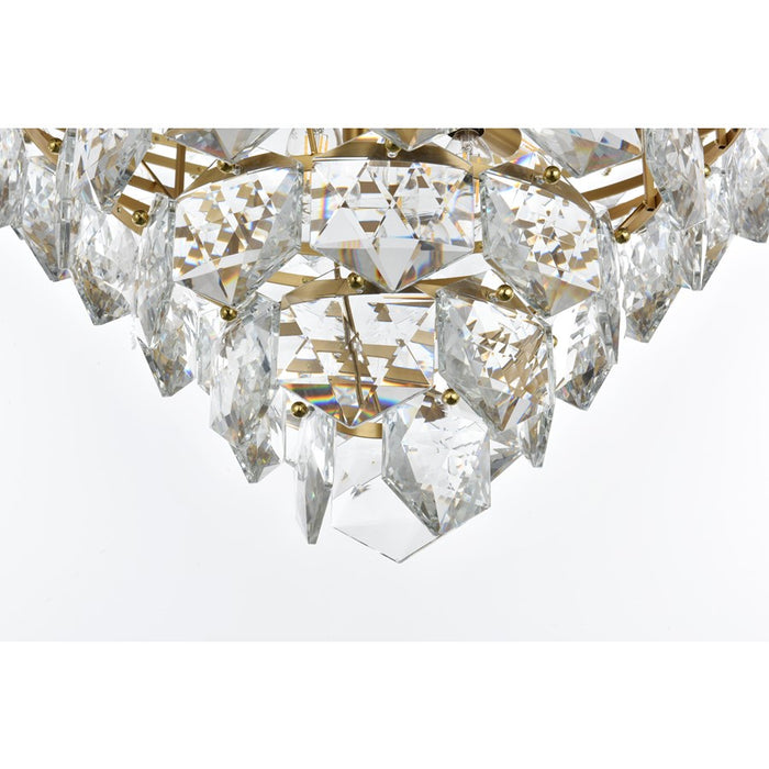 Elegant Lighting Adaline 15 Light 32" Chandelier, Satin Gold/Clear