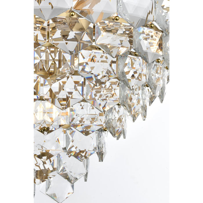 Elegant Lighting Adaline 15 Light 32" Chandelier, Satin Gold/Clear