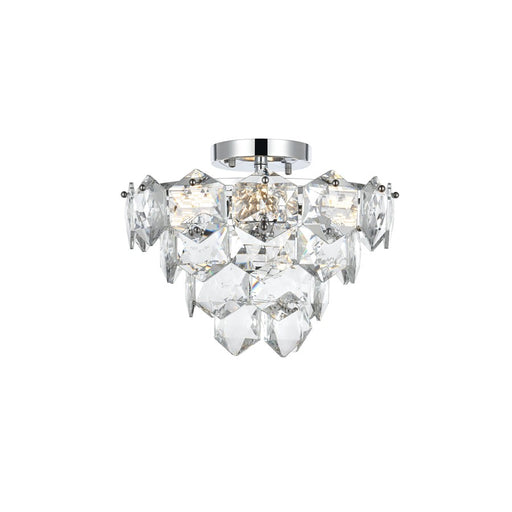 Elegant Lighting Adaline 6 Light 16" Flush Mount, Chrome/Clear - 1050F16C