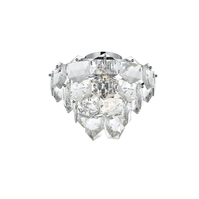 Elegant Lighting Adaline 6 Light 16" Flush Mount, Chrome/Clear
