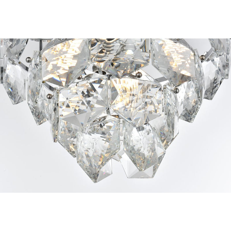 Elegant Lighting Adaline 6 Light 16" Flush Mount, Chrome/Clear